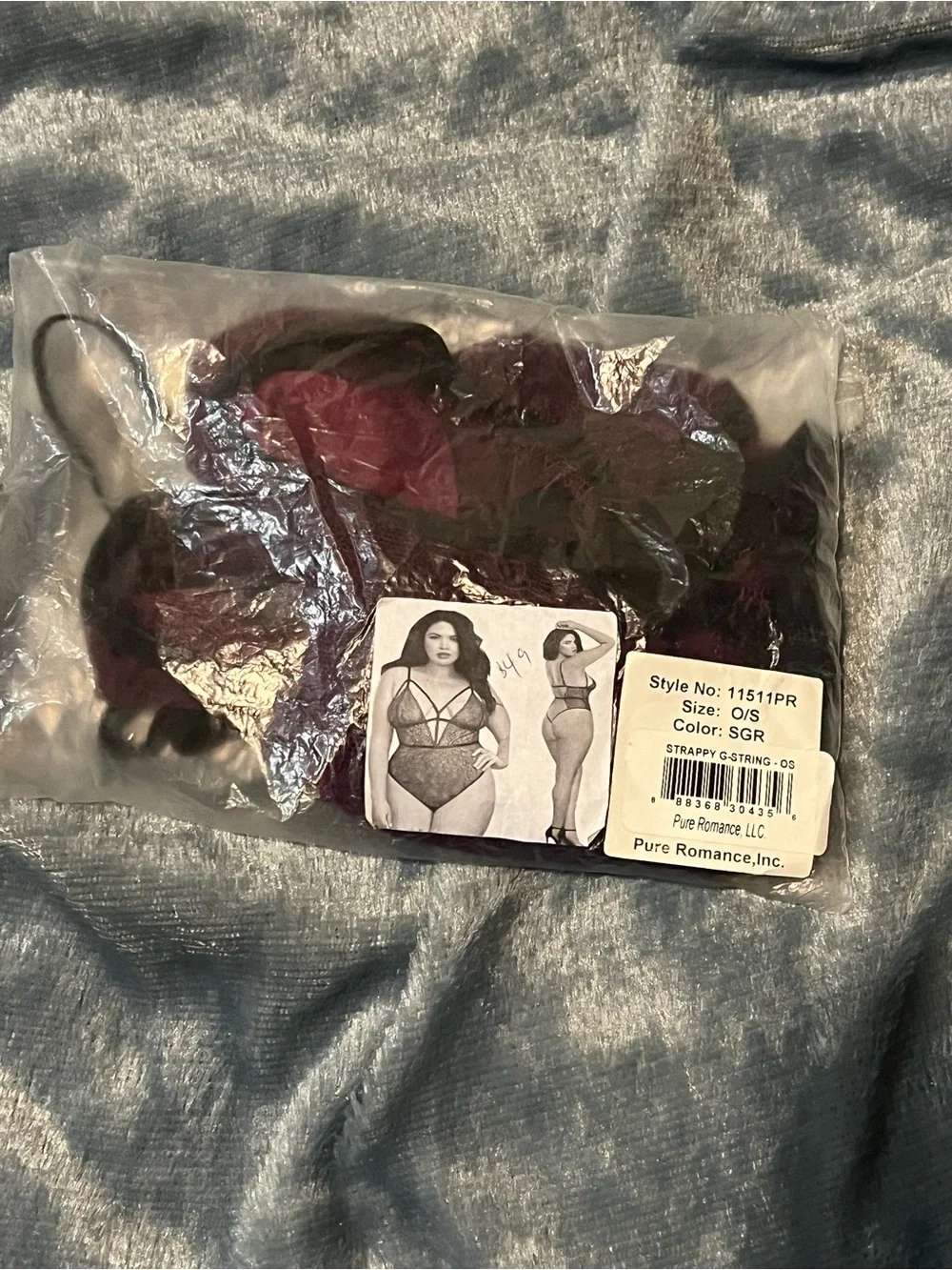 NEW Strappy G-String Bodysuit - Burgundy/Black